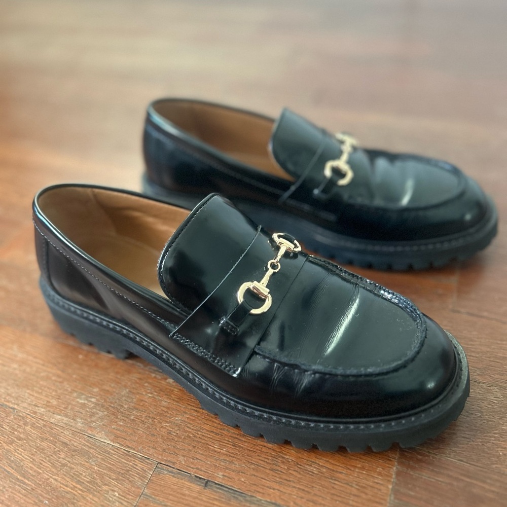 Thursday Penny Loafer Black and Gold US 8